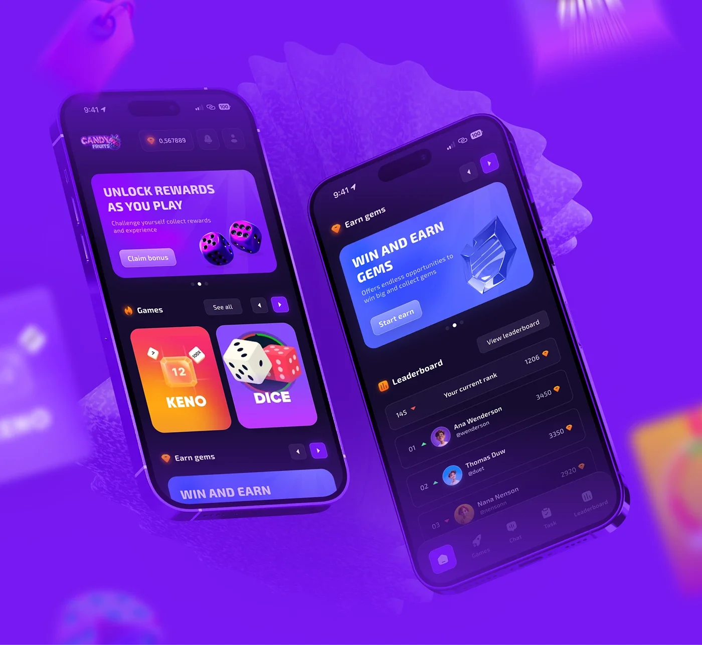 免费彩金手机APP界面预览